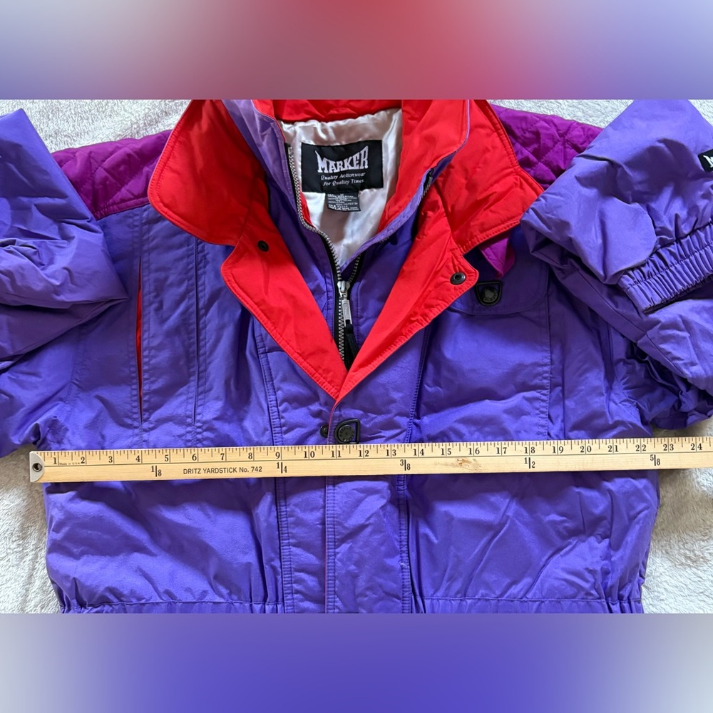 Vintage Marker Women's Ski Jacket in Purple and Red (M) - Picture 6 of 10
